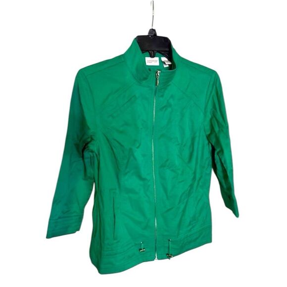 Chico's Zenergy Neema Neon Shadow-Stripe Jacket Green Size XL or 3 - Picture 1 of 5